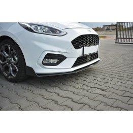 Накладка сплиттер на передний бампер Вар4 на Ford Fiesta VIII ST-Line